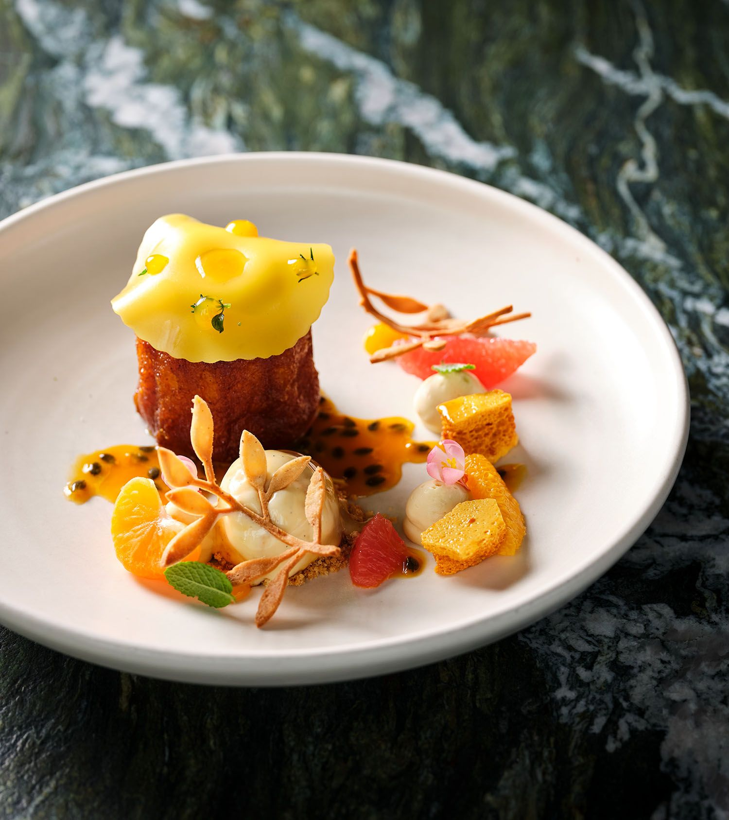 Honey Baba, Citrus Fruits & Honey Mousse