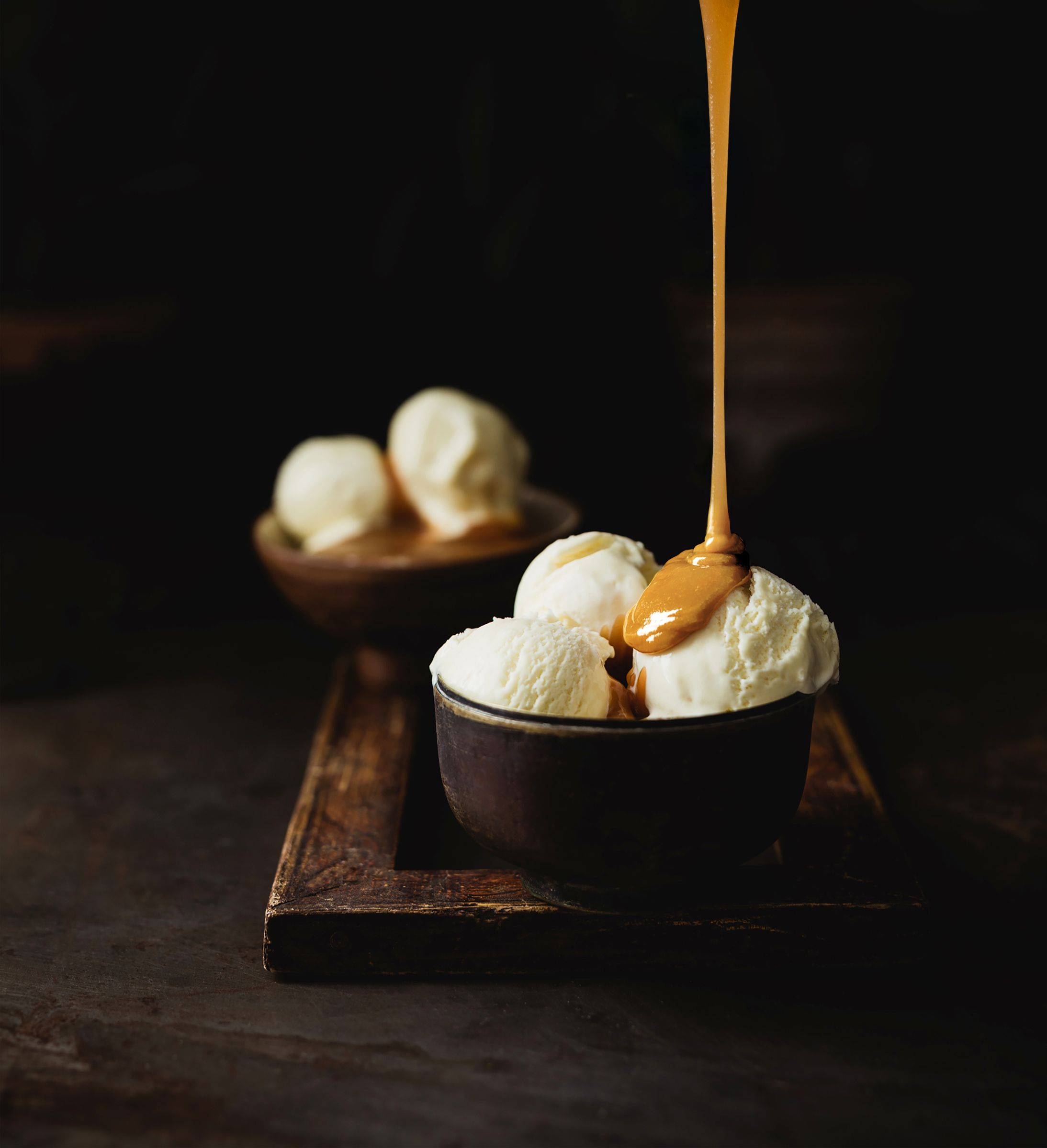 Ice Cream covered with The Southerly's Mānuka Honey infused with Whisky.