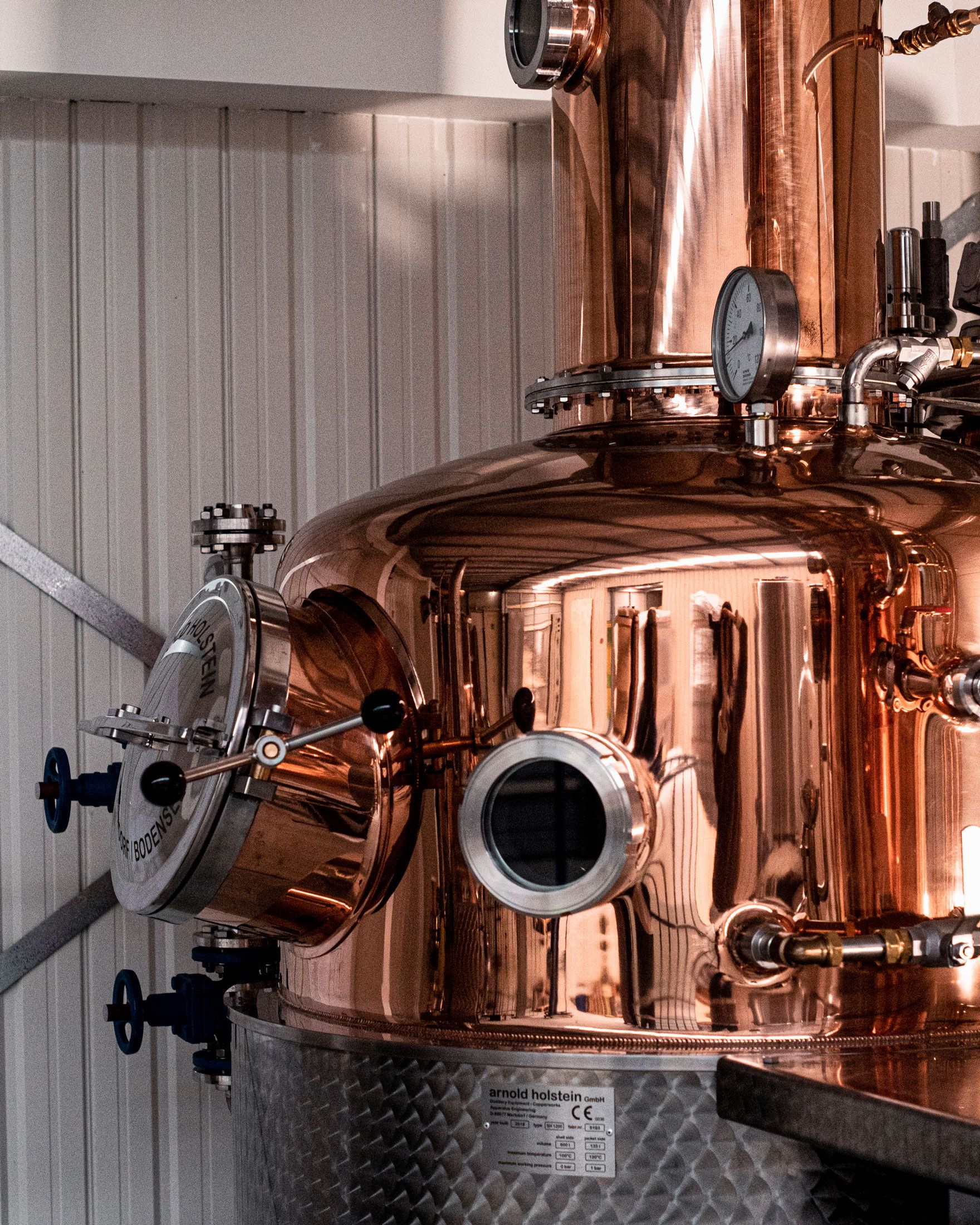 Arnold Holstein whiskey still.