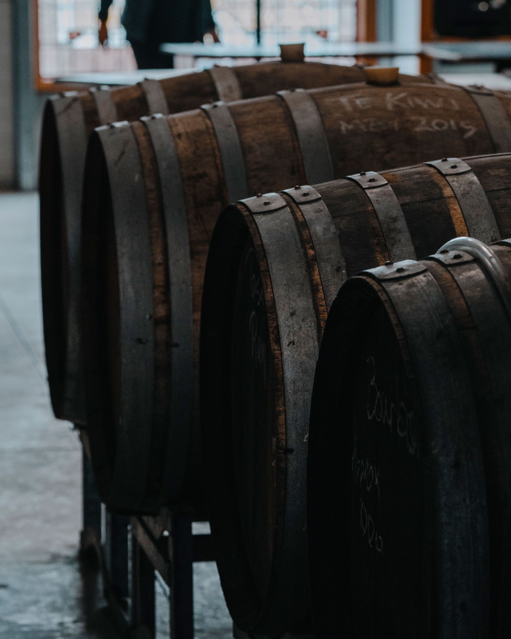 Whiskey barrels.